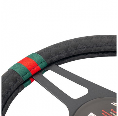 Funda Volante Simoni Racing G-Style - 37-39cm - Eco-Cuero Negro/Rojo/Verde