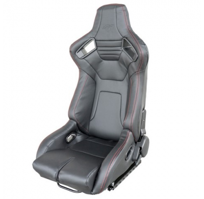 Simoni Racing Sport Seat Emerson - Eco-Leather Negro - Respaldo Reclinable a La Izquierda - Incl. Toboganes