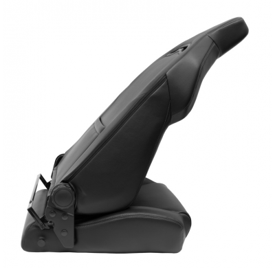 Asiento deportivo 'VGR' - Cuero sintético negro + costuras plateadas - Respaldo reclinable en ambos lados - incl. diapositivas