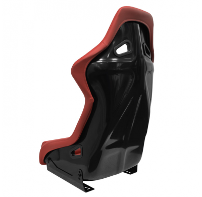 Asiento deportivo 'BS1' - Cuero sintético rojo - Respaldo de fibra de vidrio no reclinable - incl. diapositivas