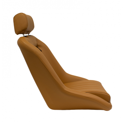Asiento deportivo 'Classic' - Cuero sintético beige - Respaldo no reclinable + Reposacabezas - incl. diapositivas