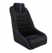 Asiento deportivo &#039;Classic RS&#039; - Negro/Azul - Respaldo no reclinable + Reposacabezas integrado - incl. diapositivas