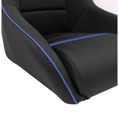 Asiento deportivo 'Classic RS' - Negro/Azul - Respaldo no reclinable + Reposacabezas integrado - incl. diapositivas