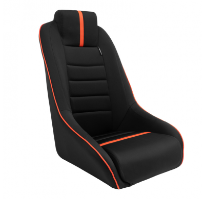 Asiento deportivo 'Classic RS' - Negro/Rojo - Respaldo no reclinable + Reposacabezas integrado - incl. diapositivas