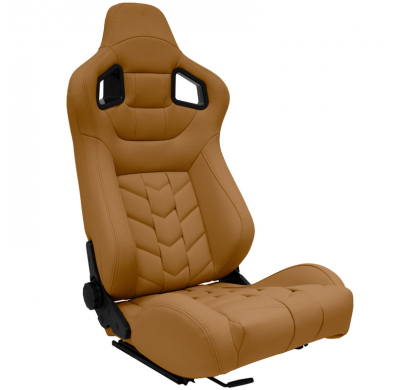 Asiento deportivo 'GK' - Cuero sintético beige - Respaldo reclinable en ambos lados - incl. diapositivas