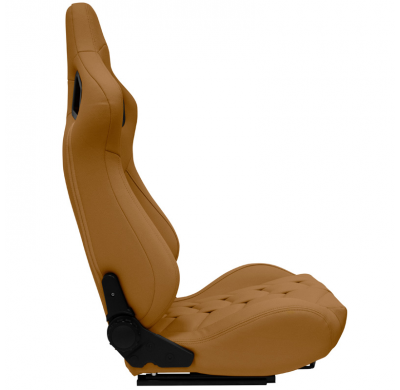 Asiento deportivo 'GK' - Cuero sintético beige - Respaldo reclinable en ambos lados - incl. diapositivas