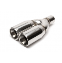 TA Technix tubo de escape acero inoxidable 2 x 89mm redondo / con brida, longitud: 320mm, conexión: 60,5mm tubo de escape soldad