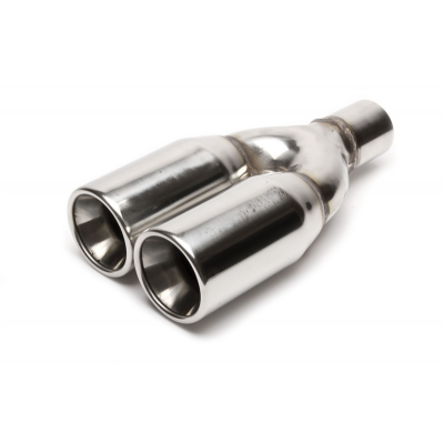TA Technix tubo de escape acero inoxidable 2 x 89mm redondo / con brida, longitud: 320mm, conexión: 60,5mm tubo de escape soldad