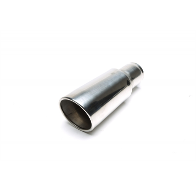 TA Technix tubo de escape acero inoxidable 90mm redondo / embridado / biselado, longitud: 256mm conexión: 61mm, diámetro exterio