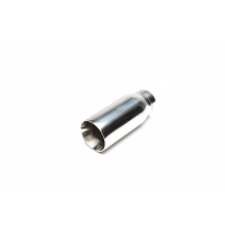 TA Technix tubo de escape acero inoxidable universal 76 mm redondo / liso, longitud: 176 mm conexión: 60 mm, diámetro exterior: