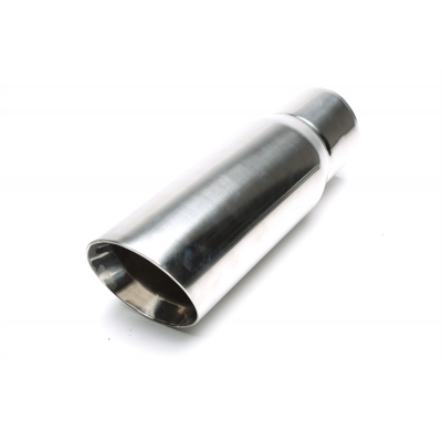 TA Technix tubo de escape acero inoxidable 120 x 130 mm ovalado / biselado, longitud: 384 mm conexión: 105 mm, diámetro exterior