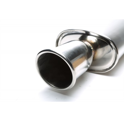 Silenciador trasero deportivo TA Technix acero inoxidable universal 115 mm redondo / biselado / brida exterior  acero inoxidable