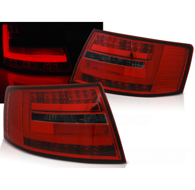 Pilotos Traseros Led Audi A6 C6 Sedan 04.04-08 Red Smoke Led Bar 6-Pin