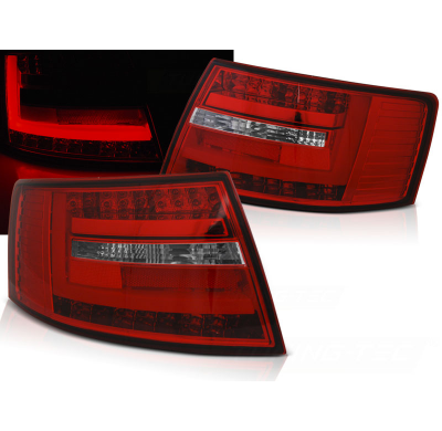 Pilotos Traseros Led Audi A6 C6 Sedan 04.04-08 Red White Led Bar 7-Pin