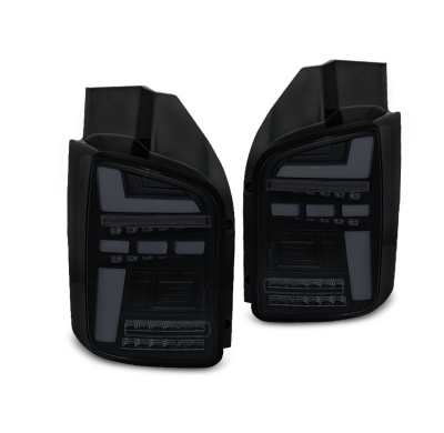 PILOTOS TRASEROS LED BLACK SMOKE para VW T5 10-15 con intermitente dinamico