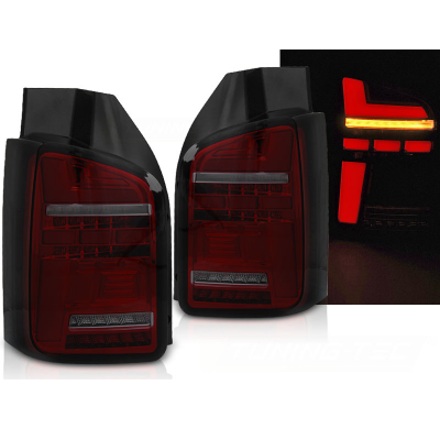 PILOTOS TRASEROS DE PILOTOS TRASEROS BARRA LED RED SMOKE compatible con VW T6.1 20- BOMBILLA OEM con intermitente dinamico