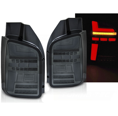 PILOTOS TRASEROS LED TRASERAS SMOKE compatible con VW T6.1 20- BOMBILLA OEM con intermitente dinamico