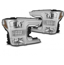 Faros Delanteros Luz Diurna Tube Light Cromado Para Ford F150 Mk13 17-20