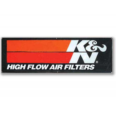 Banner; High Flow; 10' X 3'; Black, Poly K&n-Filter