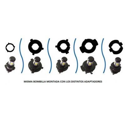 Kit De Conversion a Led Blanco Multi-Base Canbus Para Moto, Incluye 5 Bases