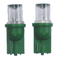 Iluminacion T-10 Led Wedge Bulb Green 12v 2p/C