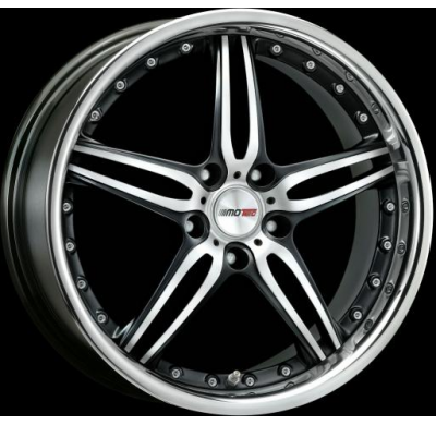 Llanta Motec Wheels Pantera Black Stainless Lip 8,5jx18" - Peso 11,3-12,8