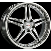 Llanta Motec Wheels Pantera Hyperblack Stainless Lip 10,0x22&quot; - Peso 18,2-18,6