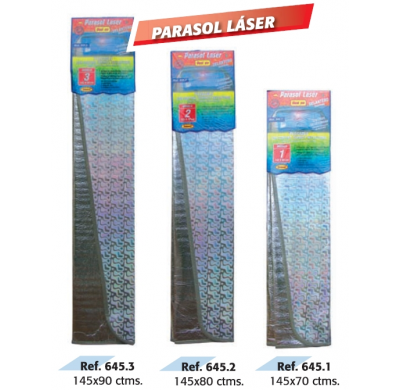Parasol Aluminizado Laser Con Ventosas Med.145x80