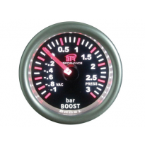 Reloj Presión De Turbo Btr 52 Mm. Fondo Negro Incluye Sonda,Adaptadores,Instrucciones.. 52mm Electricos 12v