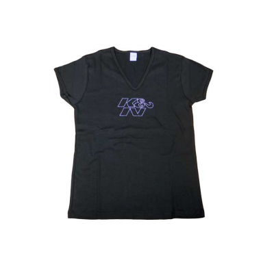 Shirt; V-Neck; Rhinestud Logo; Black; Large K&n-Filter