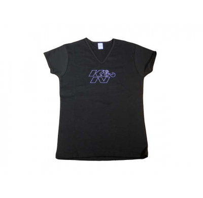 Shirt; V-Neck; Rhinestud Logo; Black; Medium K&n-Filter